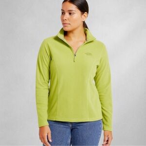 The North Face Women’s Quarter Zip Fleece Pullover Jacket Green Size S Small 20